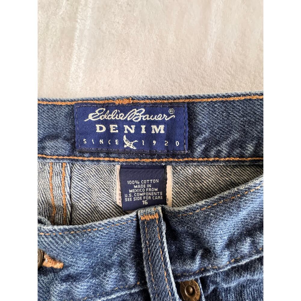 Vintage Eddie Bauer High Rise Mom Jeans Womens 16 Tapered Blue Denim Cotton - Picture 4 of 10